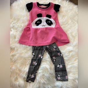 Two piece matching panda girl set size 2T